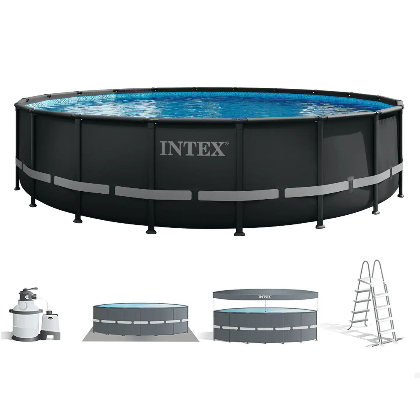 PISCINA ESTRUCTURAL INTEX ULTRA XTR FRAME SET 732X132 CM + BOMBA + ESCALERA + COBERTOR + BASE 4