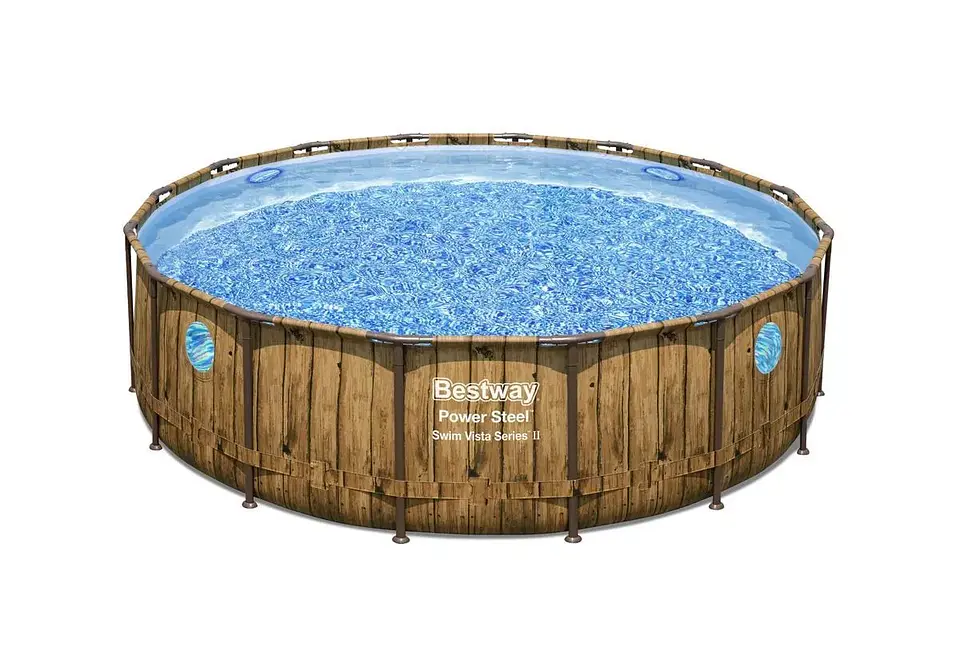 PISCINA ESTRUCTURAL BESTWAY POWER STEEL SWIM VISTA EN MADERA 6