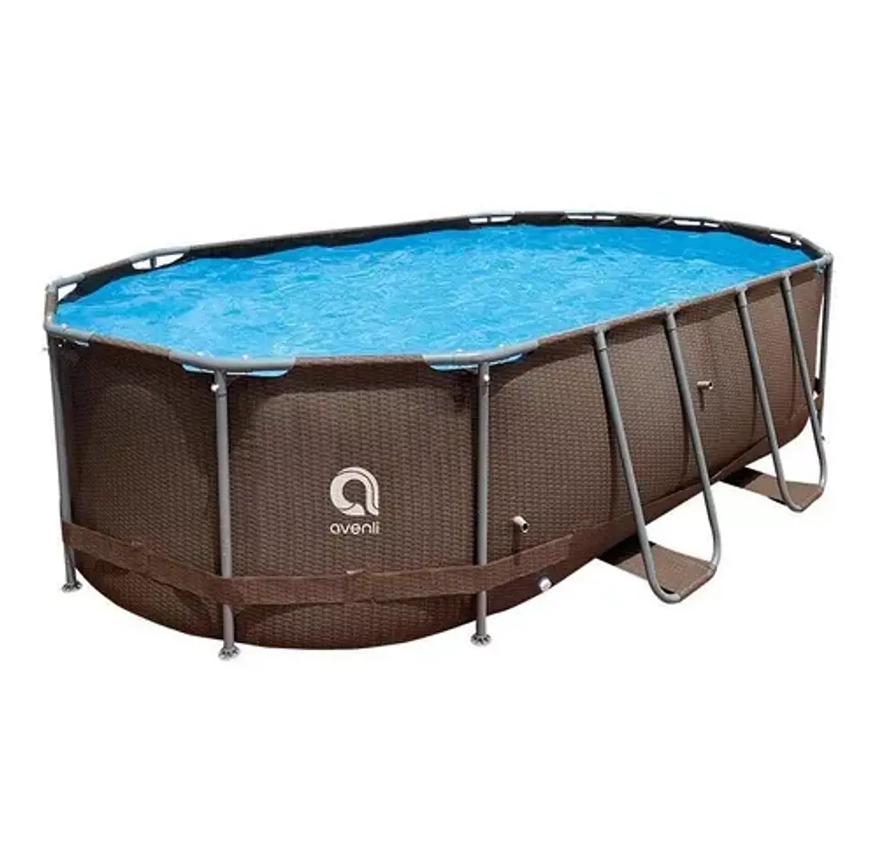 PISCINA ESTRUCTURAL OVALADA AVENLI 4.27X2.75X1 M 8 M³ MARRÓN OSCURO 3