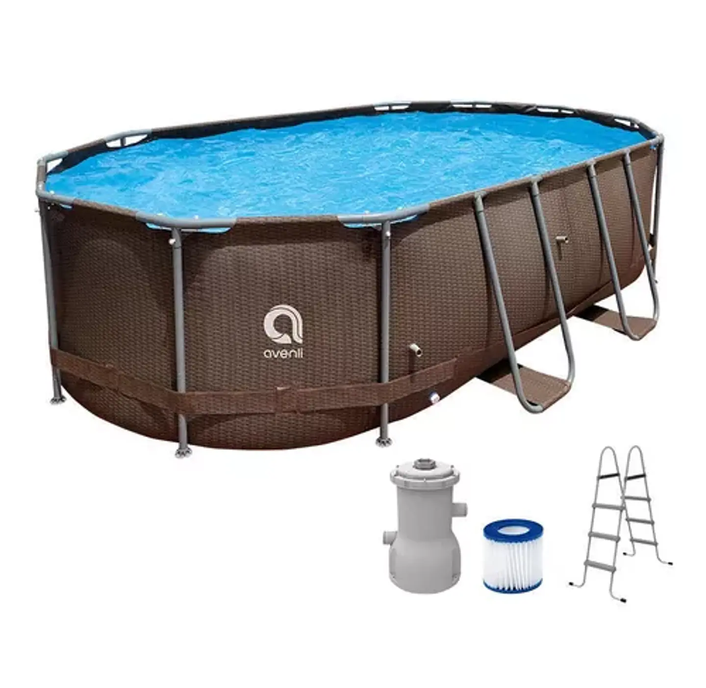 PISCINA ESTRUCTURAL OVALADA AVENLI 4.27X2.75X1 M 8 M³ MARRÓN OSCURO 5