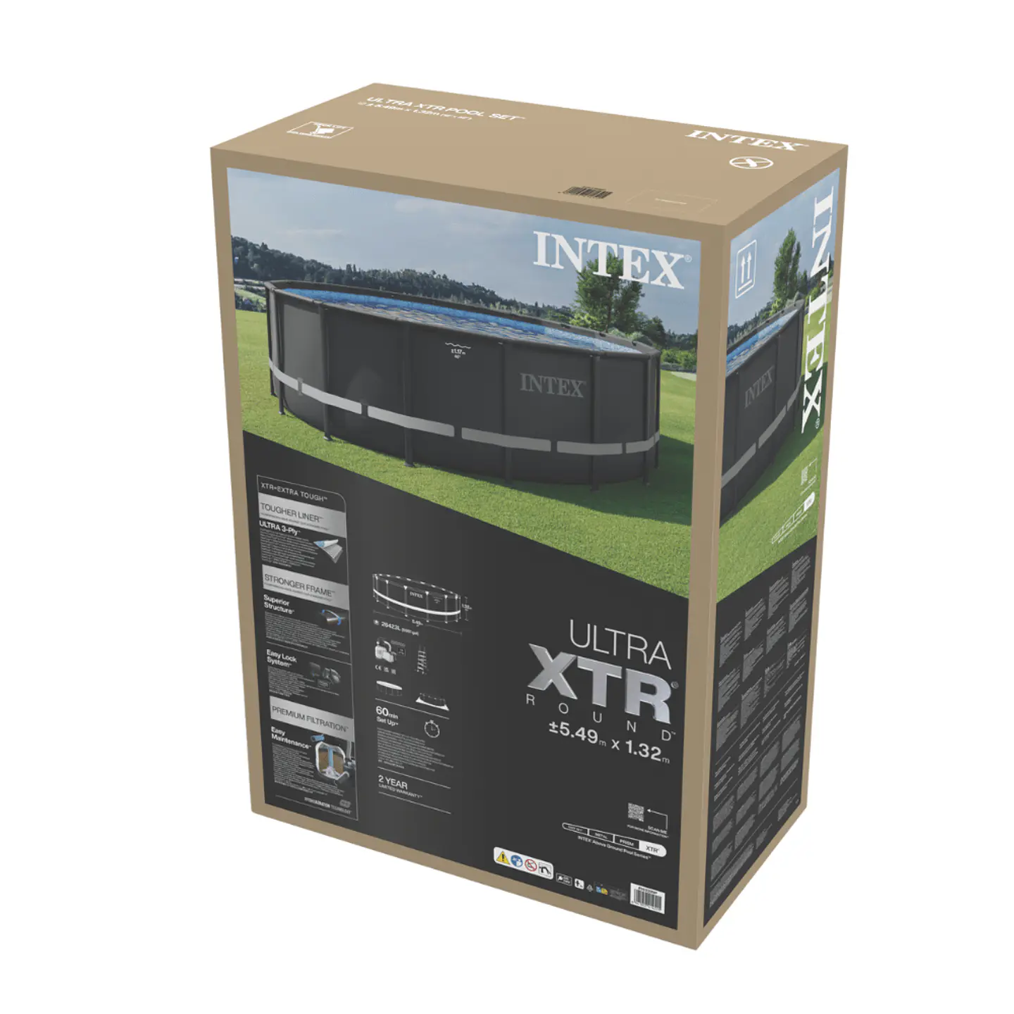 PISCINA ESTRUCTURAL INTEX ULTRA XTR FRAME SET 549X132 CM + BOMBA + ESCALERA + COBERTOR + BASE 5