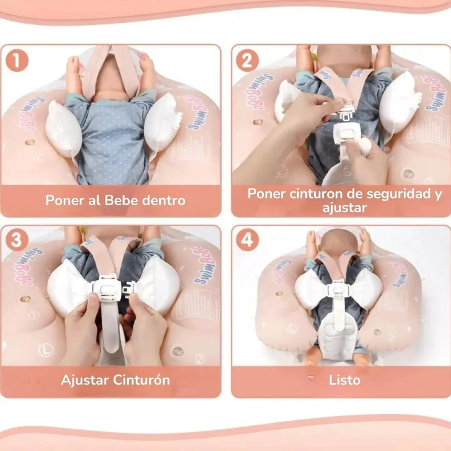 FLOTADOR ANTIVUELCO PARA BEBE S CON SOMBRILLA AJUSTABLE 5