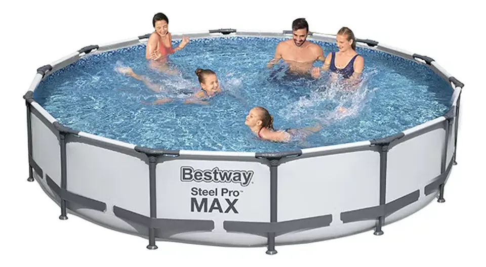 PISCINA ESTRUCTURAL BESTWAY REDONDA 56595 4.27M CON CAPACIDAD 10220 L GRIS 1