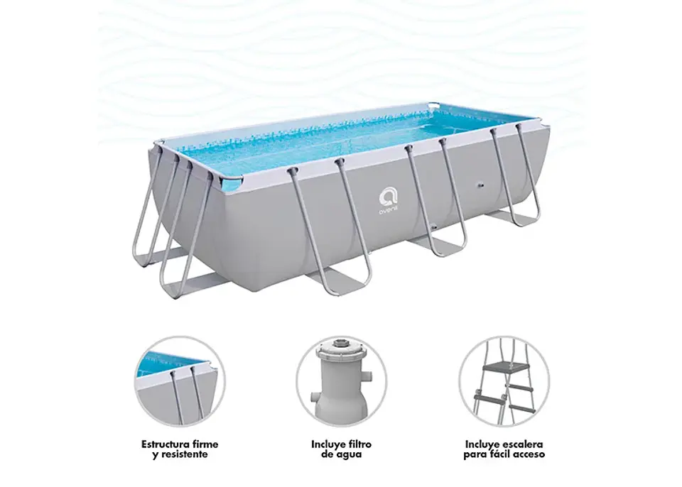 PISCINA CON FILTRO 8.870 LITROS GRIS 2