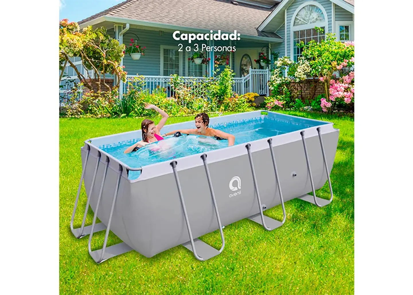 PISCINA CON FILTRO 8.870 LITROS GRIS 4