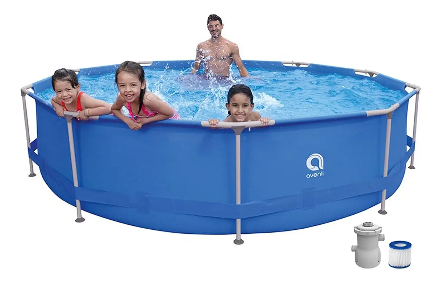 PISCINA CON FILTRO 6125 L 76X360 CM CELESTE 1