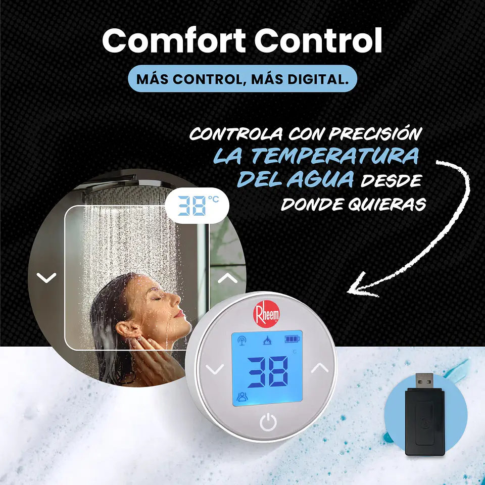 CALEFONT 18 L GAS LICUADO T. FORZADO + CONTROL DIGITAL RHEEM 9