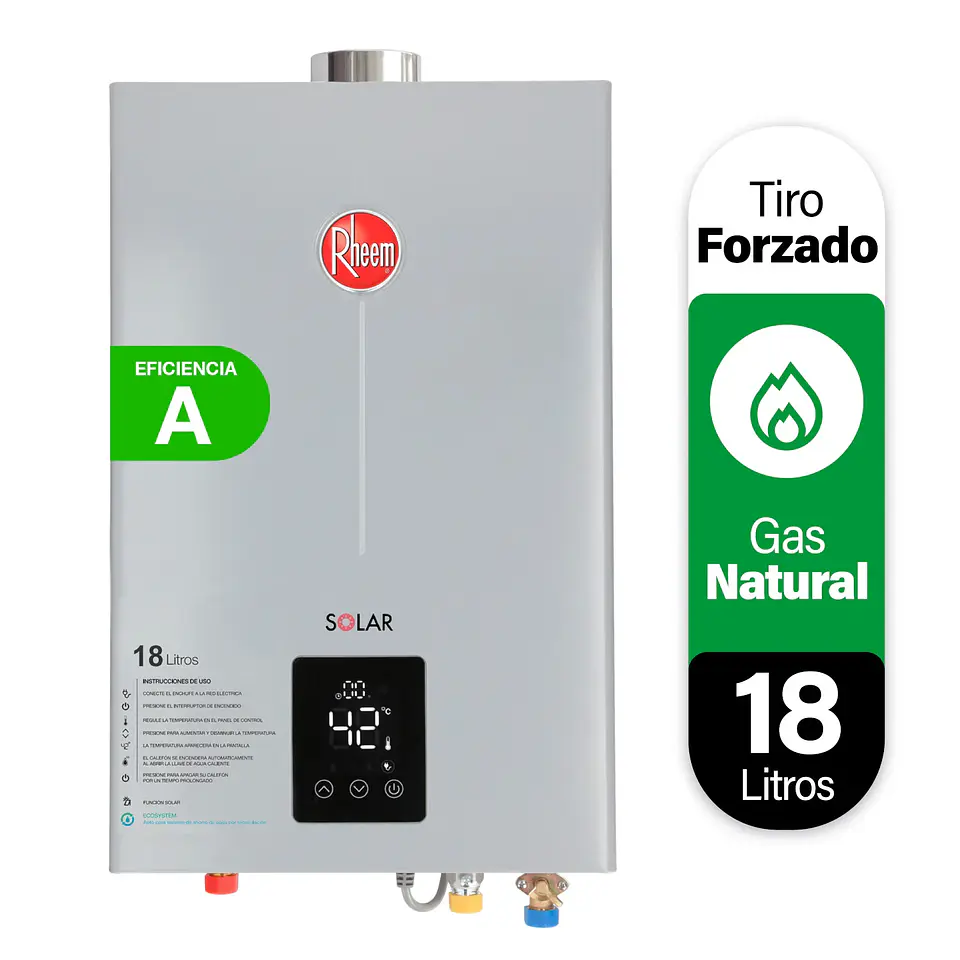 CALEFONT A GAS NATURAL 18 L RHEEM TIRO FORZADO 1