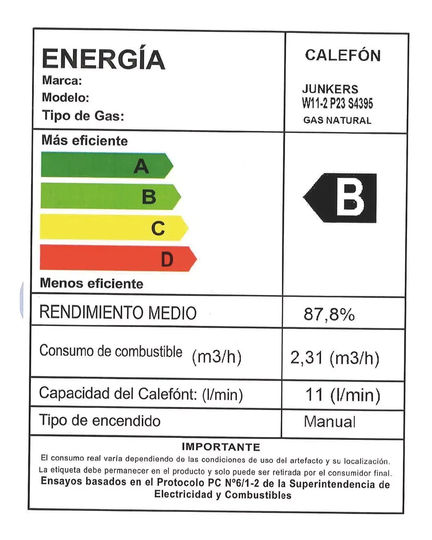 CALEFON JUNKERS CHISPERO G.N. 11 L. W11-2 P23 5
