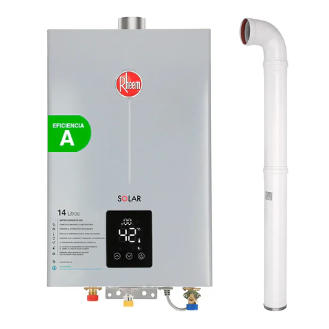 PACK CALEFONT A GAS LICUADO 14 L RHEEM TIRO FORZADO + KIT