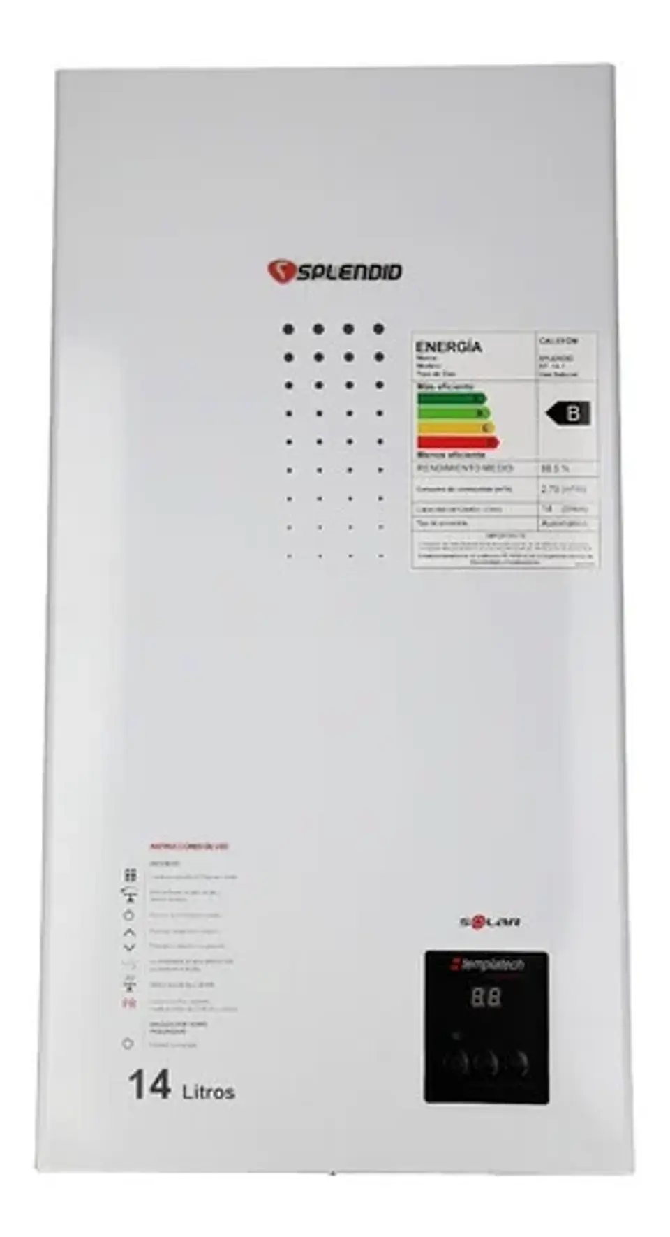 CALEFONT A GAS NATURAL 14 L SPLENDID TIRO NATURAL 2