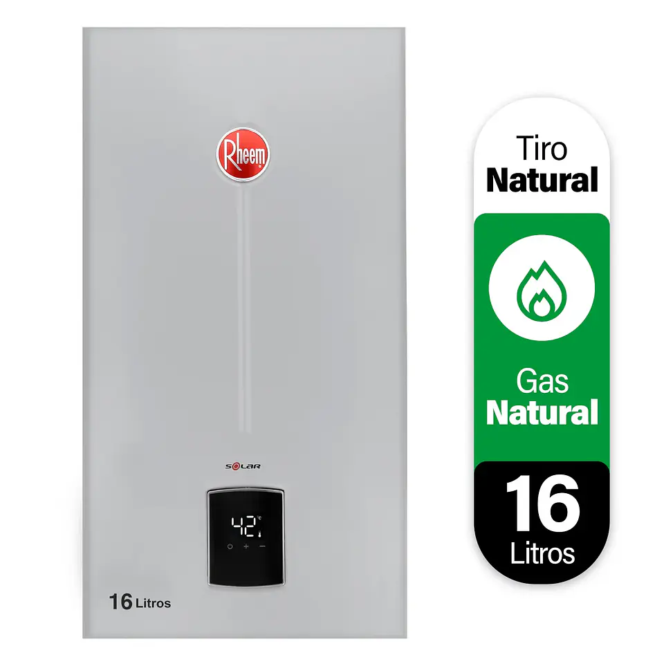 CALEFONT 16 LITROS GAS NATURAL TIRO NATURAL RHEEM 2