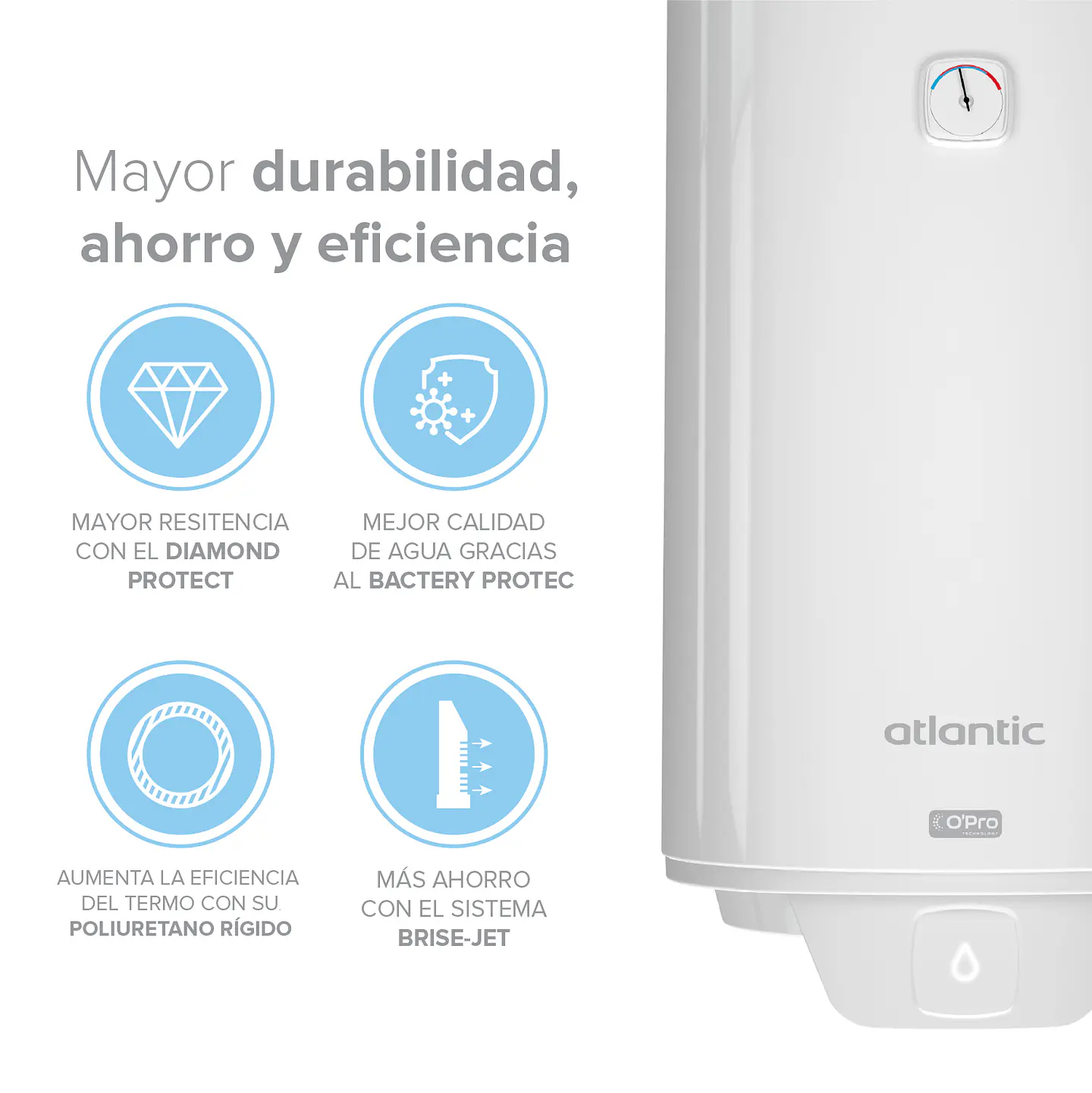 TERMO ELÉCTRICO ATLANTIC OPRO + 120 LITROS 4