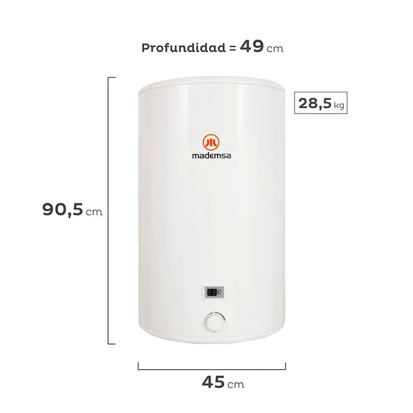 TERMO ELÉCTRICO MADEMSA TERM 100 LITROS MURAL BLANCO 4