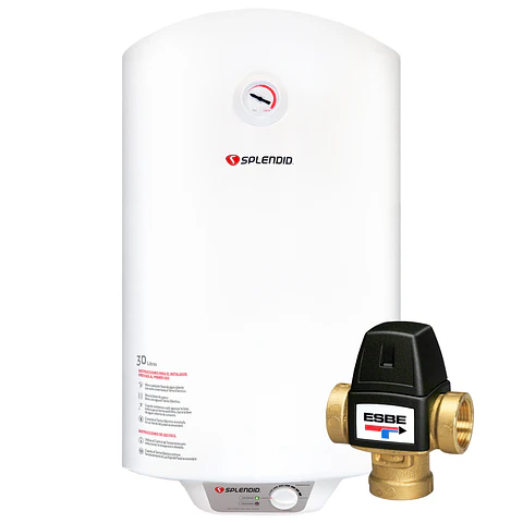 PACK TERMO ELÉCTRICO SPLENDID 30L MURAL + VÁLVULA MEZCLADORA 1/2