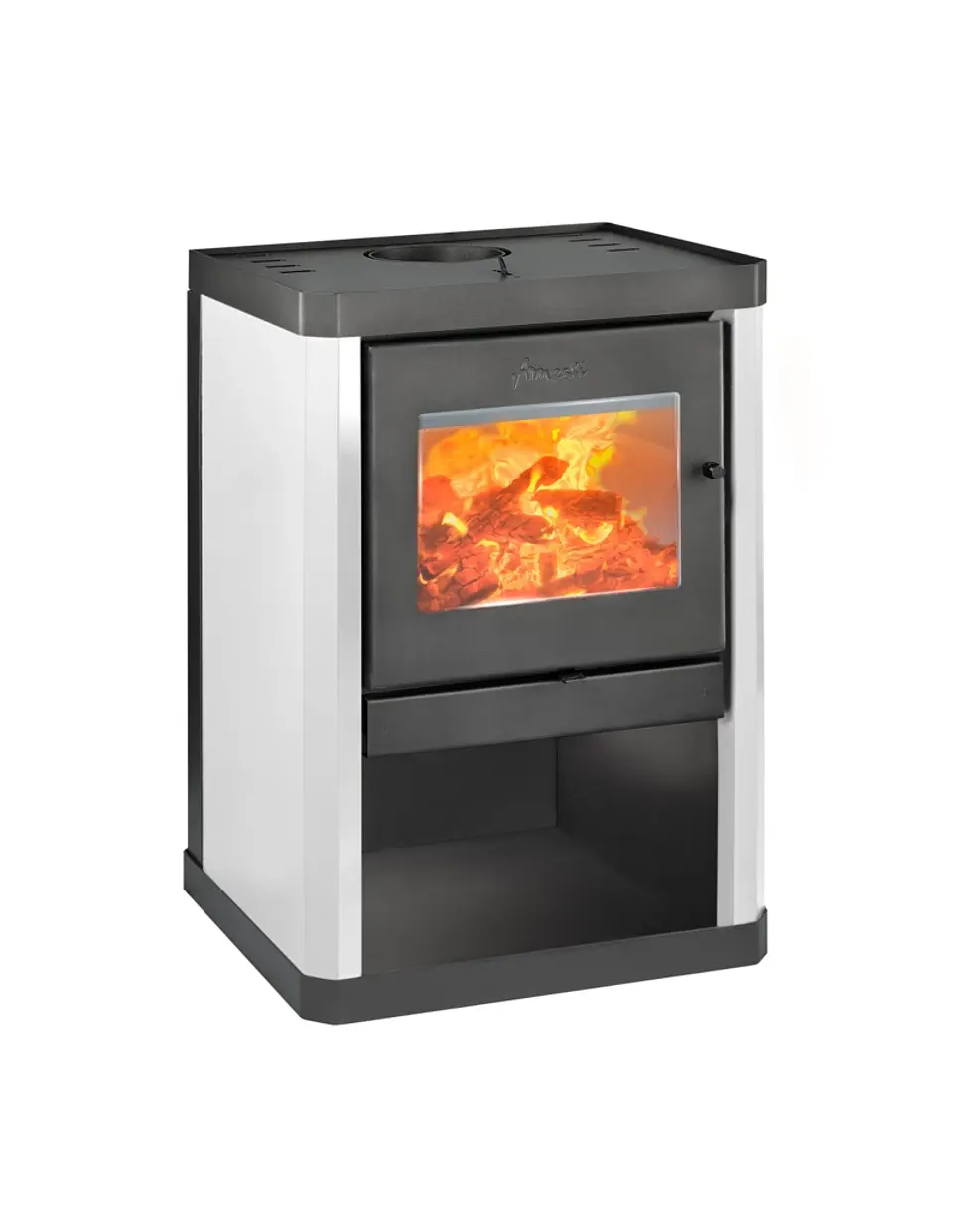 ESTUFA A LEÑA CLASSIC 400 EN COLOR BLANCO + KIT INSTALACIÓN 6' 4