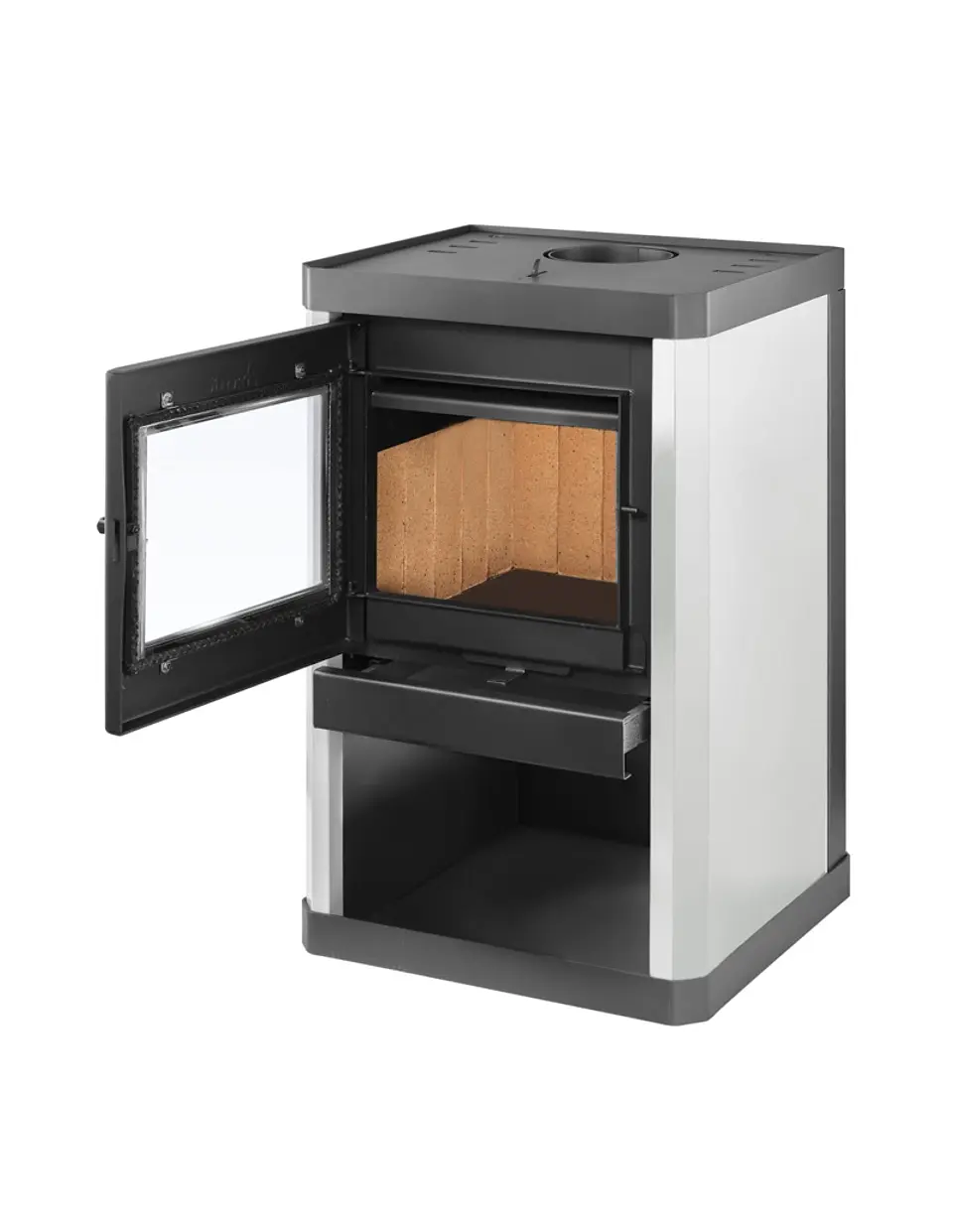 ESTUFA A LEÑA CLASSIC 400 EN COLOR BLANCO + KIT INSTALACIÓN 6' 5