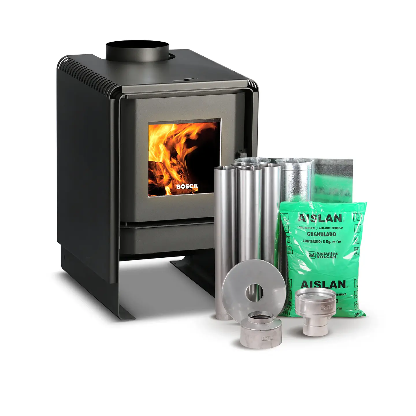 PACK CALEFACTOR A LEÑA ECO 380 + KIT DE INSTALACION 6