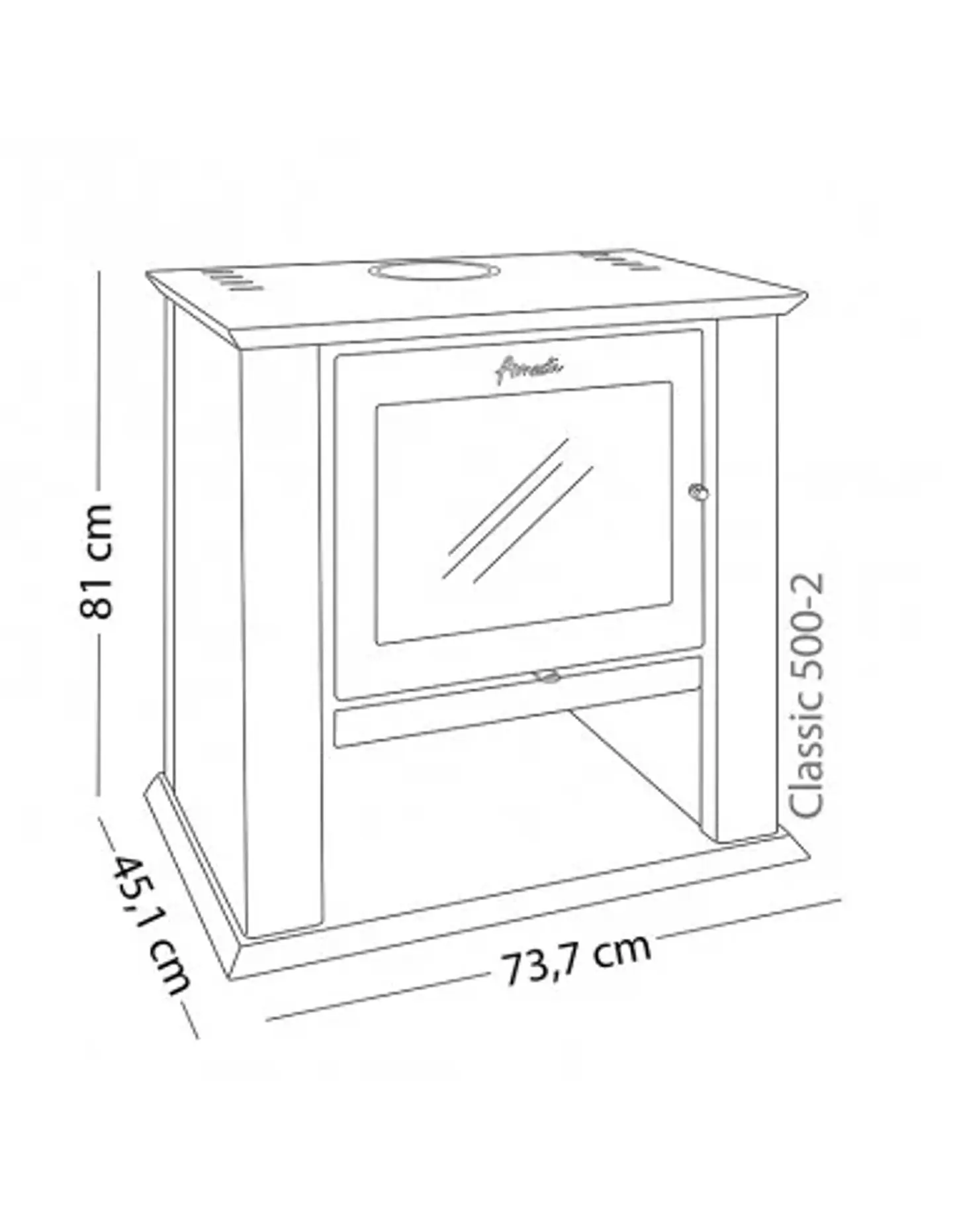 ESTUFA A LEÑA AMESTI CLASSIC 500 ROJO ITALIANO 2