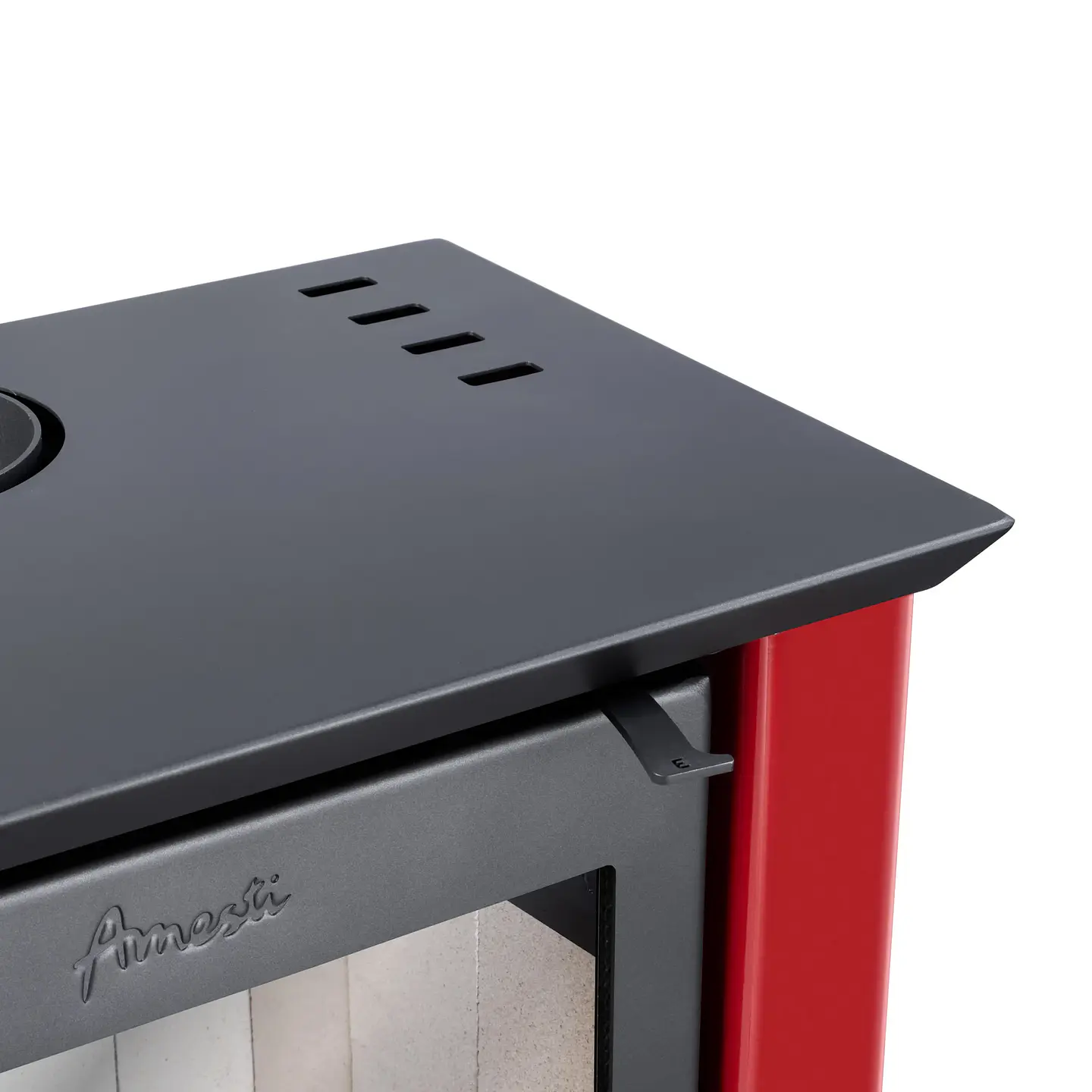 ESTUFA A LEÑA AMESTI CLASSIC 500 ROJO ITALIANO 4