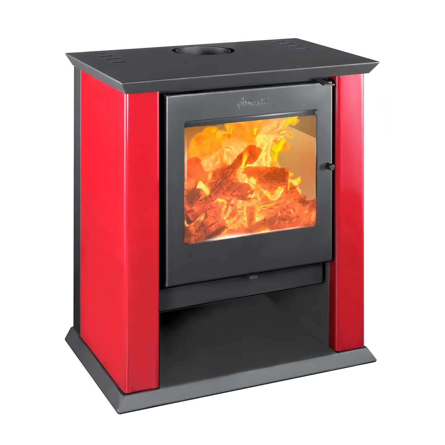 ESTUFA A LEÑA AMESTI CLASSIC 500 ROJO ITALIANO 1