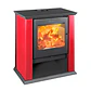 ESTUFA A LEÑA AMESTI CLASSIC 500 ROJO ITALIANO - Miniatura 1