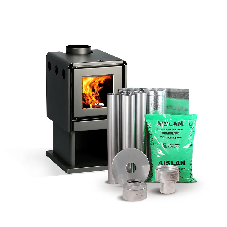 PACK CALEFACTOR A LEÑA LIMIT 360 + KIT DE INSTALACION 6