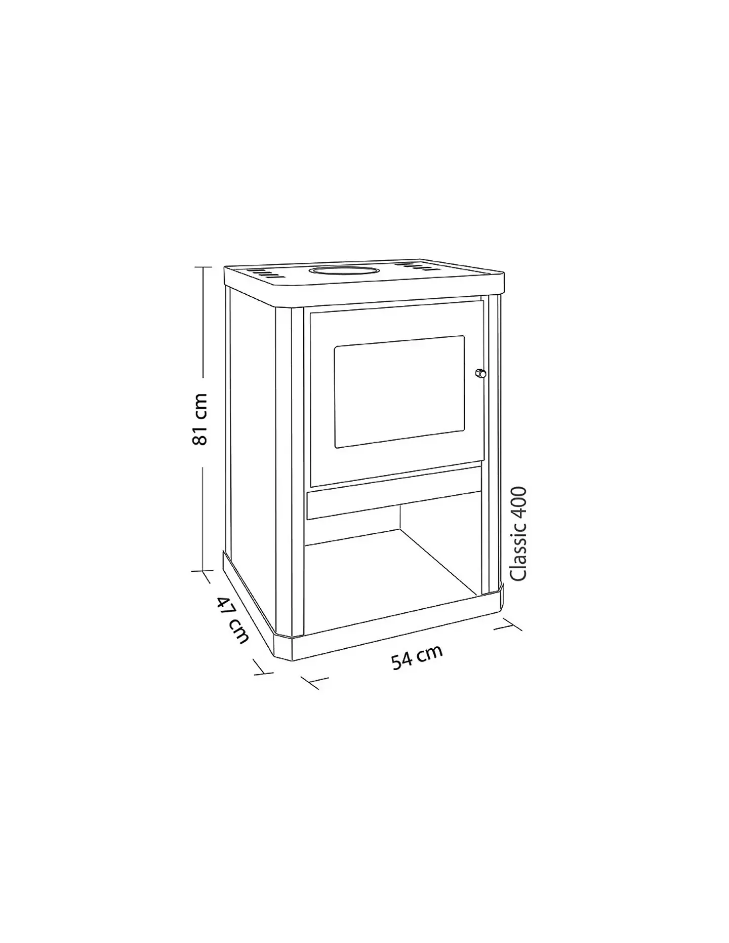 CALEFACTOR A LEÑA AMESTI CLASSIC 400 NEGRO SATINADO 3