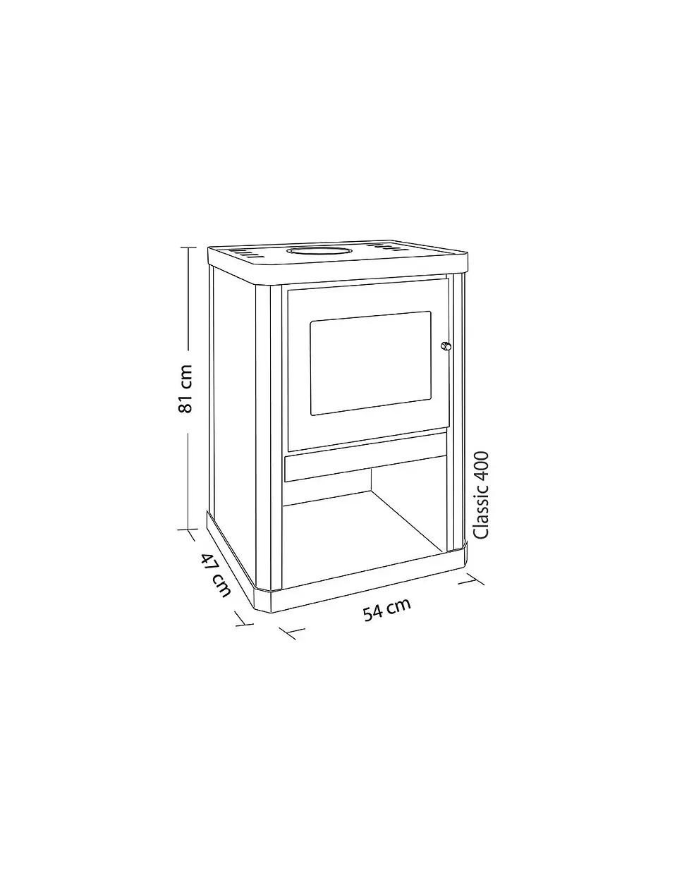 CALEFACTOR A LEÑA AMESTI CLASSIC 400 NEGRO SATINADO 3