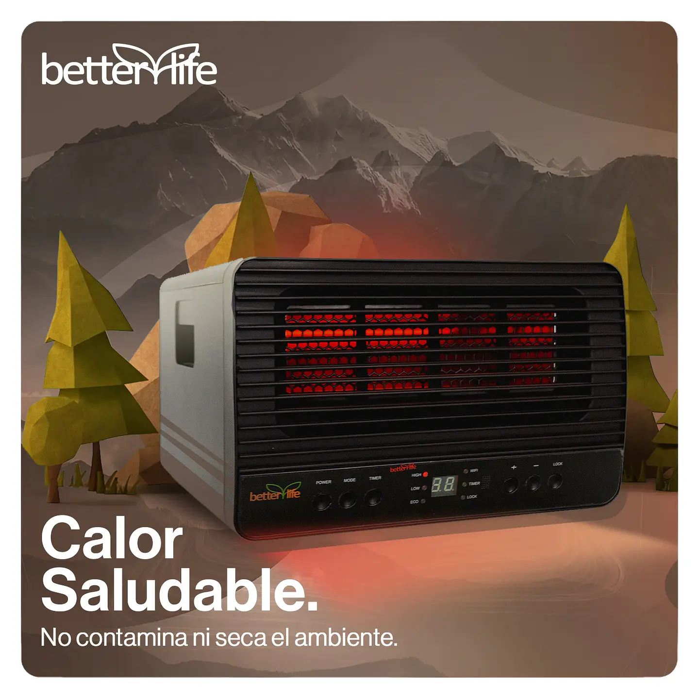 ESTUFA ELÉCTRICA INFRARROJA 45 M2 WIFI 4