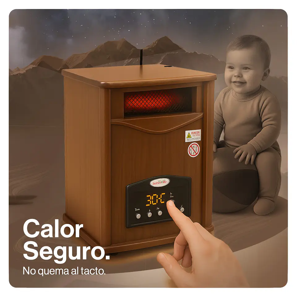 ESTUFA ELÉCTRICA INFRARROJA MADERA UV 70 M2 WIFI 3