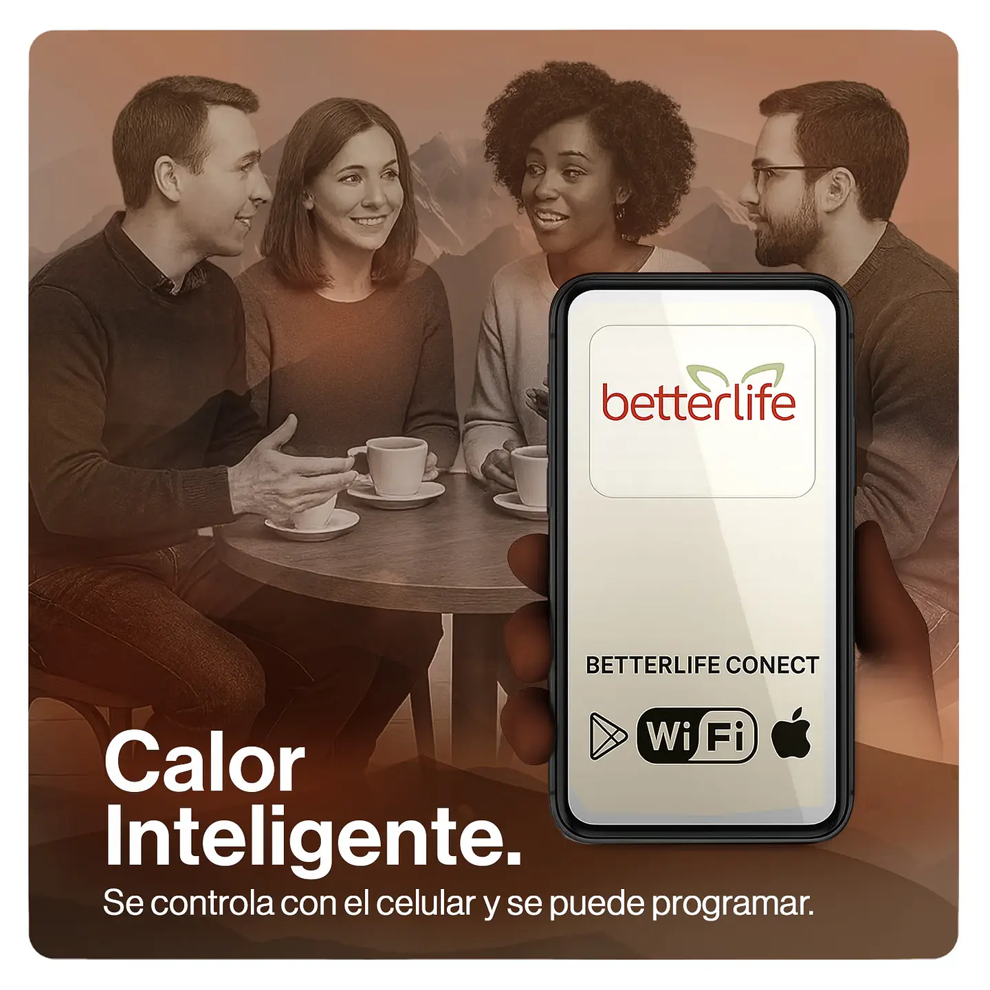 ESTUFA ELÉCTRICA INFRARROJA MADERA UV 70 M2 WIFI 5