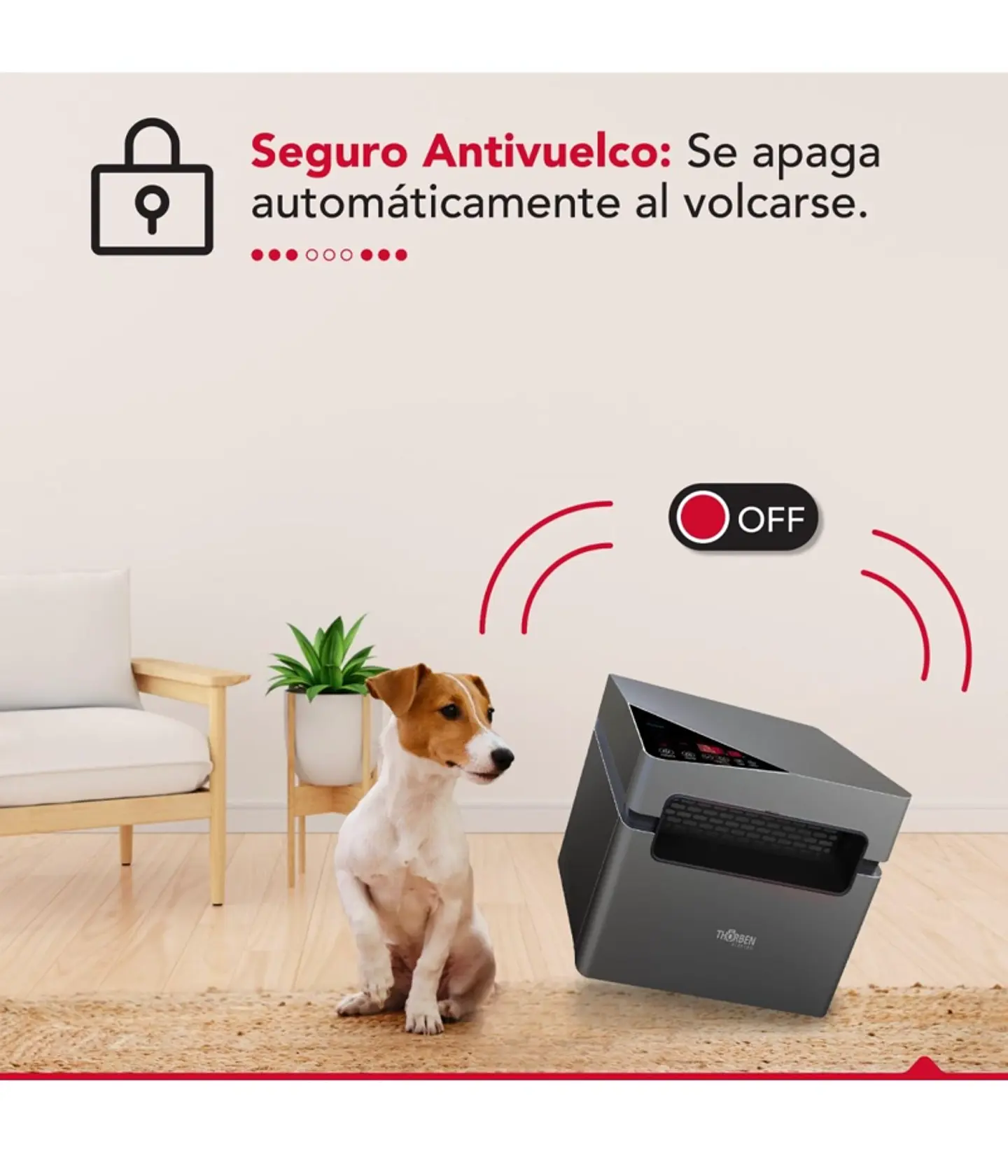 ESTUFA ELE CTRICA INFRARROJA 2 EN 1 THORBEN SILVER 1500W WIFI 8