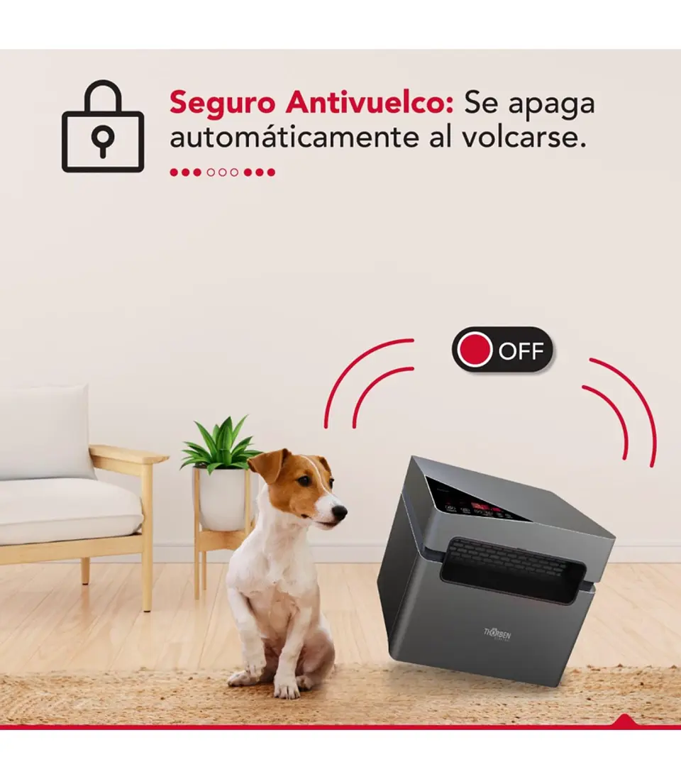 ESTUFA ELE CTRICA INFRARROJA 2 EN 1 THORBEN SILVER 1500W WIFI 8