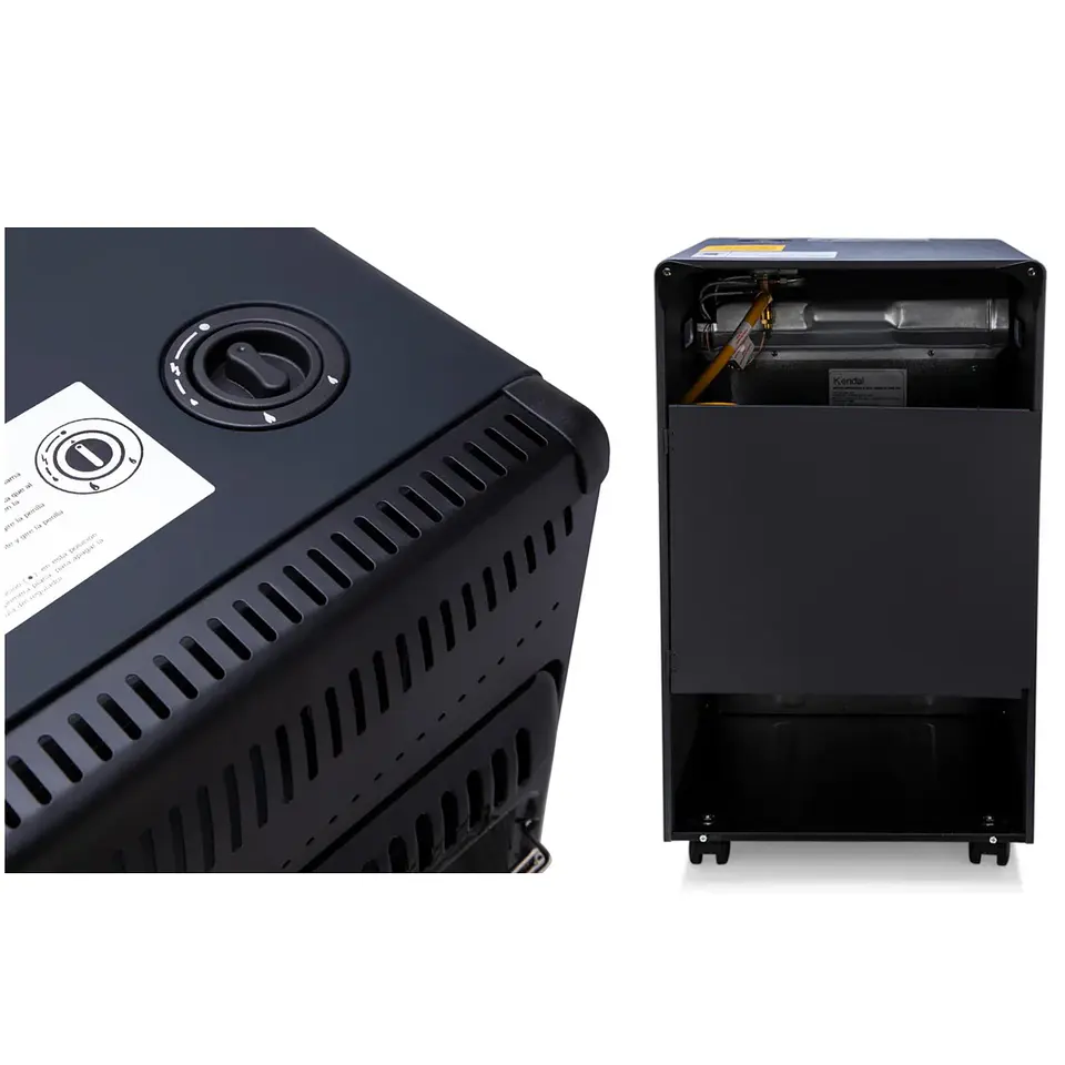 ESTUFA INFRARROJA A GAS KENDAL CALEFACCION 15 KILOS NEGRO KGQ-15N 3