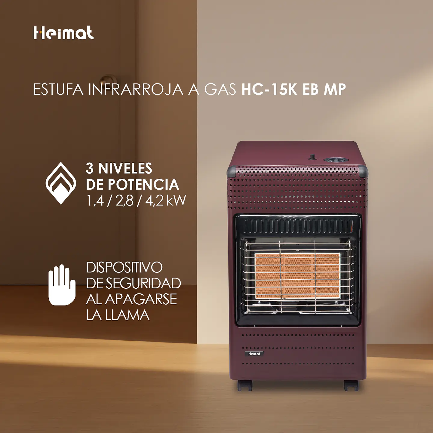 ESTUFA A GAS HEIMAT PARA CILINDROS DE HASTA 15 KILOS 6