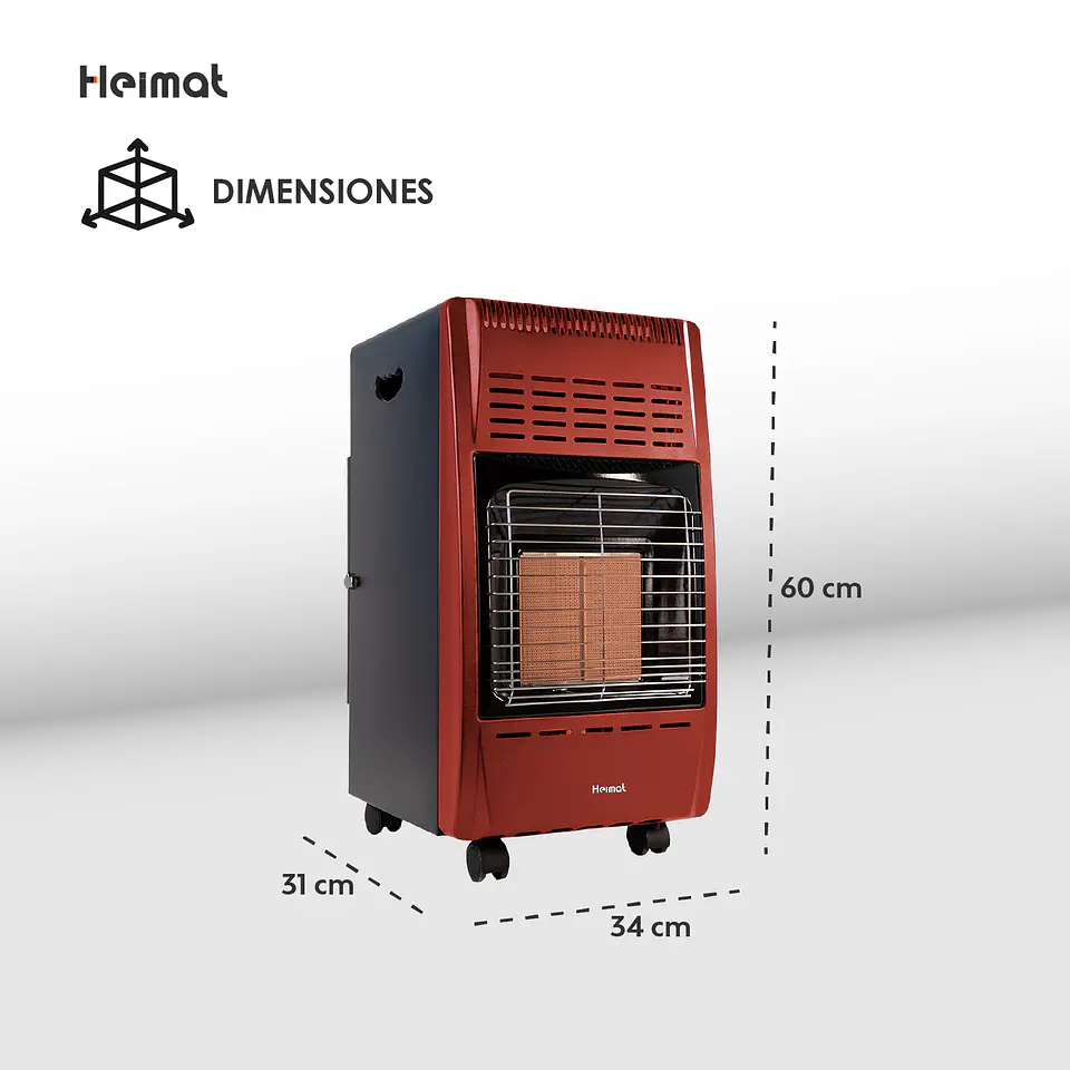ESTUFA A GAS 5 KILOS HEIMAT ROJO 4