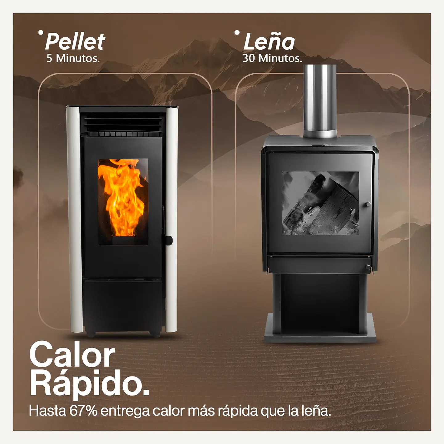 ESTUFA PELLET 9,5 KW 160 M2 WIFI + KIT DE INSTALACIÓN 3