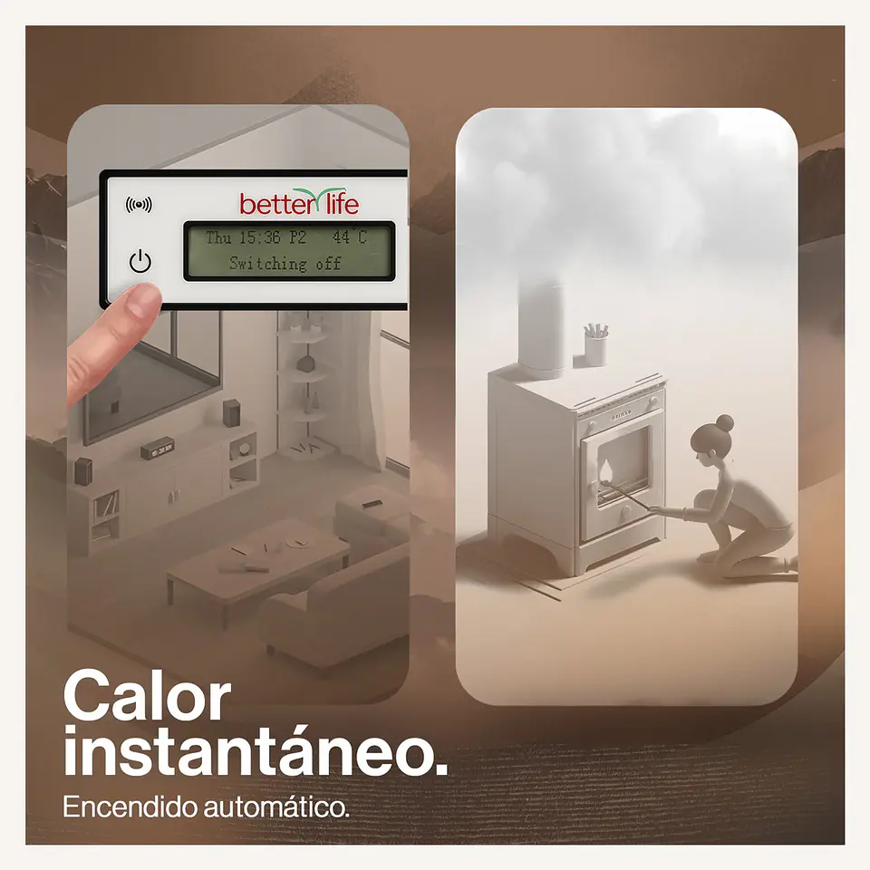 ESTUFA PELLET 9,5 KW 160 M2 WIFI + KIT DE INSTALACIÓN 7