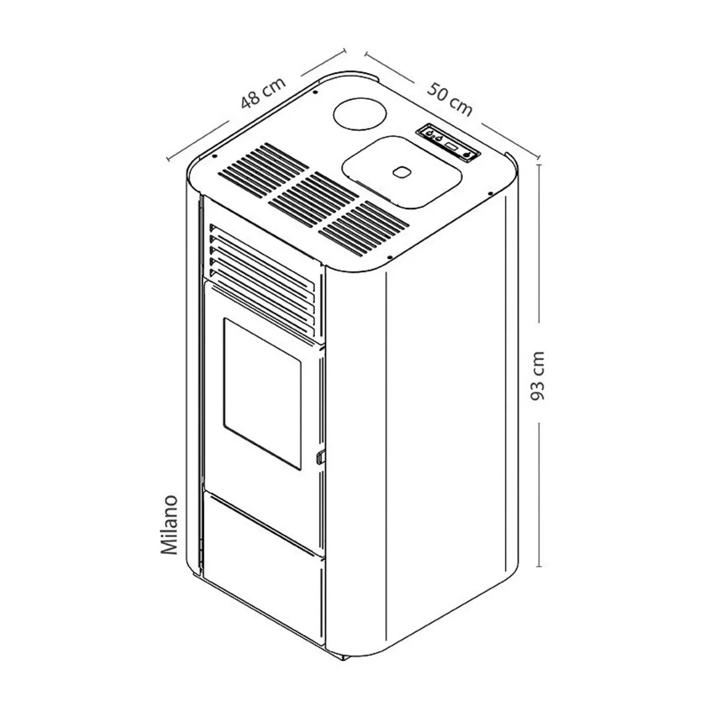 CALEFACTOR A PELLET MILANO ROJO 4