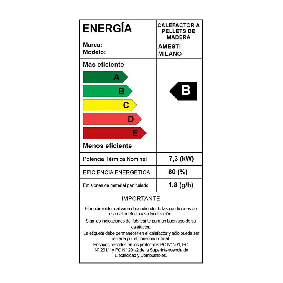 CALEFACTOR A PELLET MILANO ROJO 6
