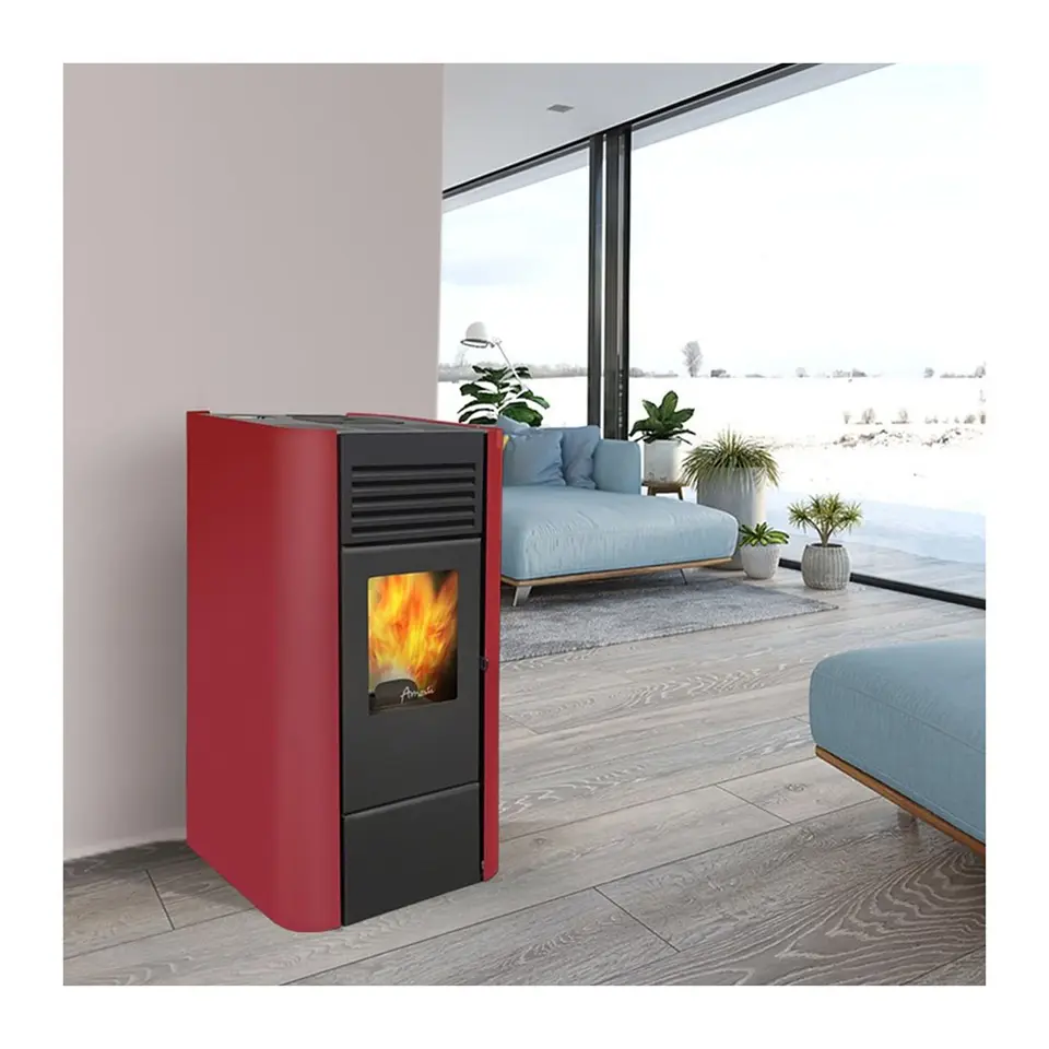 CALEFACTOR A PELLET MILANO ROJO 7