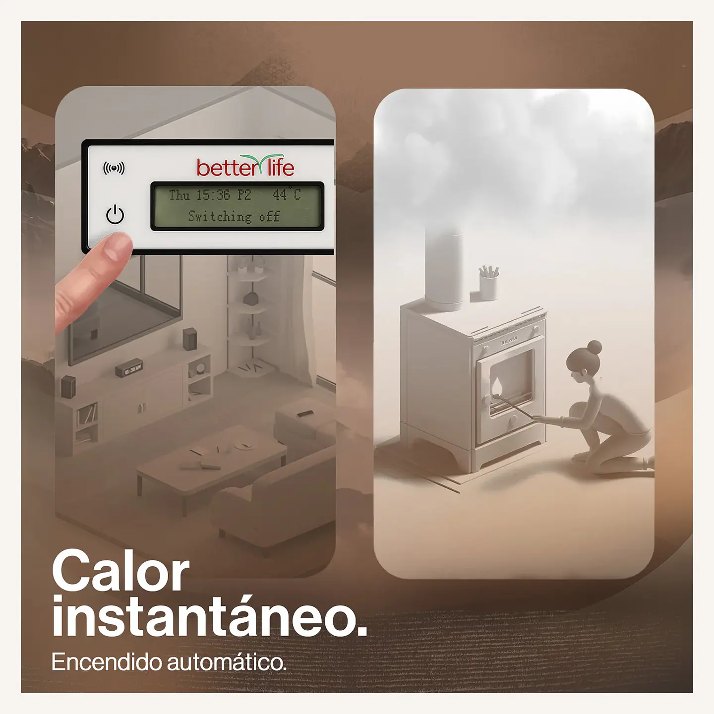 ESTUFA PELLET 6,2 KW 100 M2 WIFI + KIT DE INSTALACIÓN 4