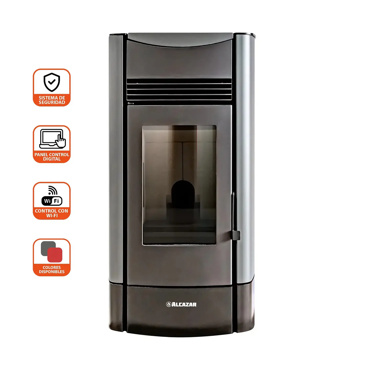 ESTUFA PELLET ALCAZAR P2000 GRIS 6