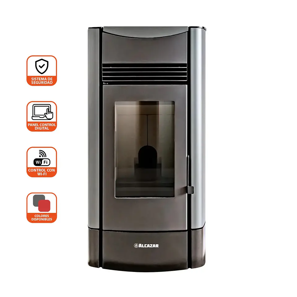 ESTUFA PELLET ALCAZAR P2000 GRIS 6
