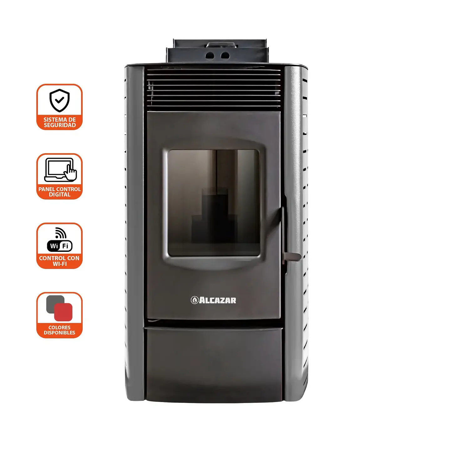 ESTUFA PELLET ALCAZAR P1800 GRIS 4