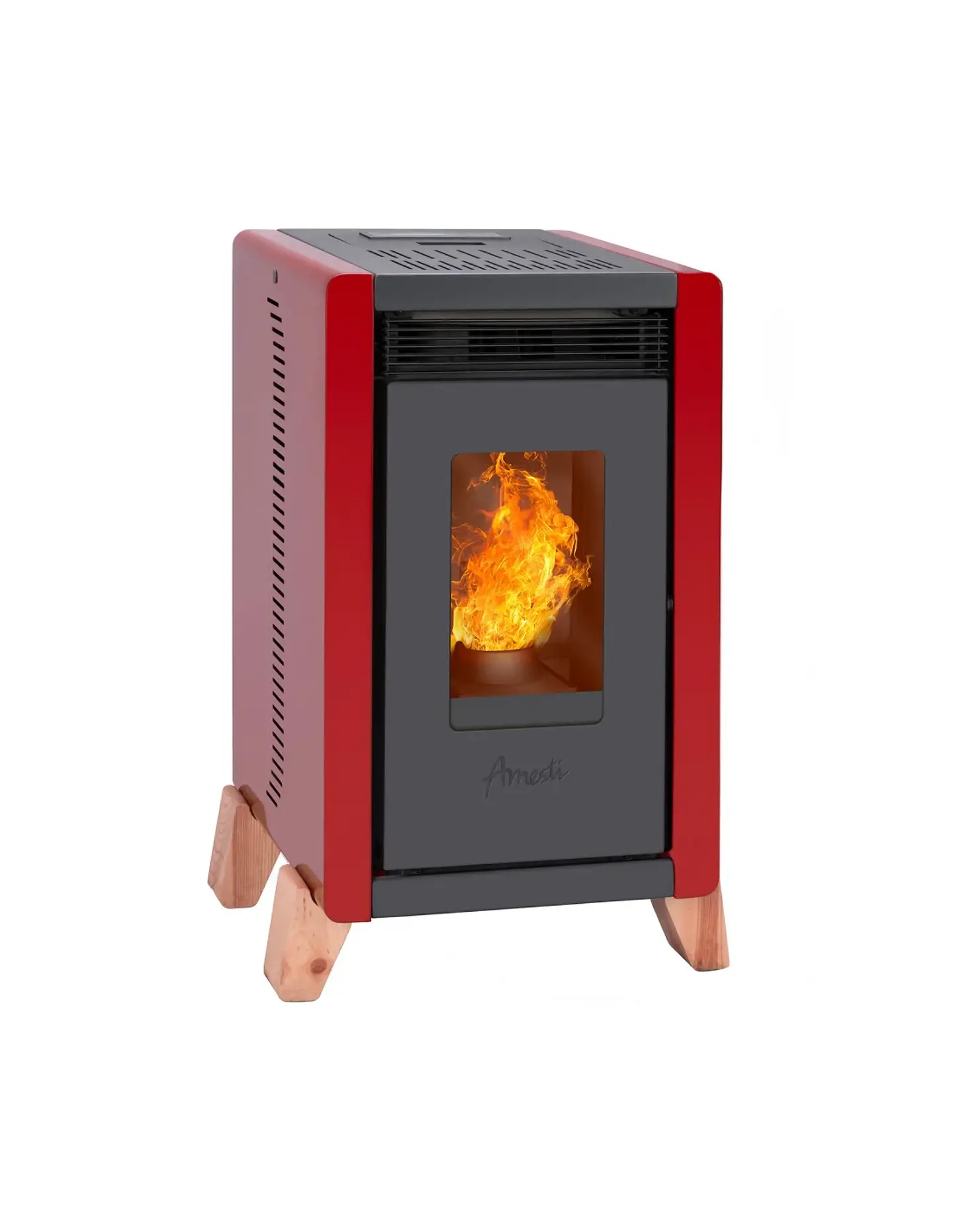 ESTUFA A PELLET BAMBU 6000 ROJA AMESTI 1