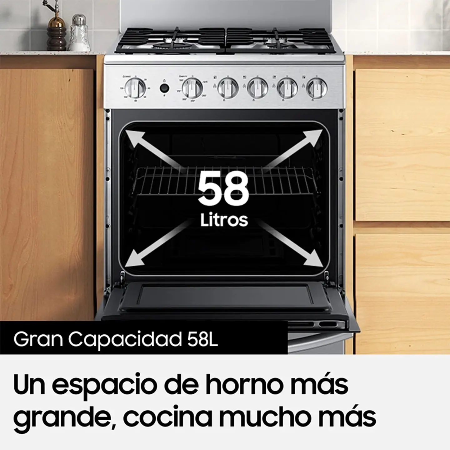 COCINA A GAS SAMSUNG NX24BG57413S 4 PLATOS GRIS 6