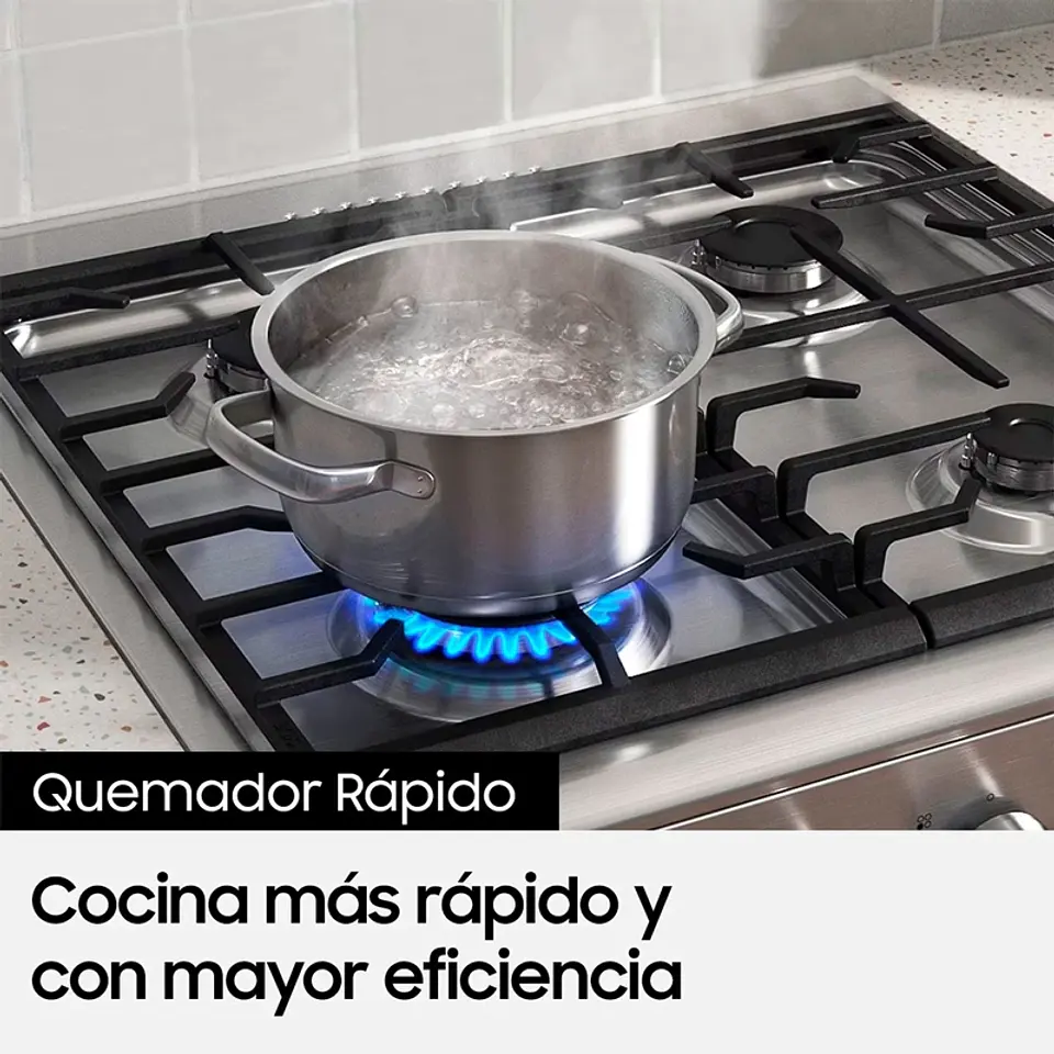 COCINA A GAS SAMSUNG NX24BG57413S 4 PLATOS GRIS 7
