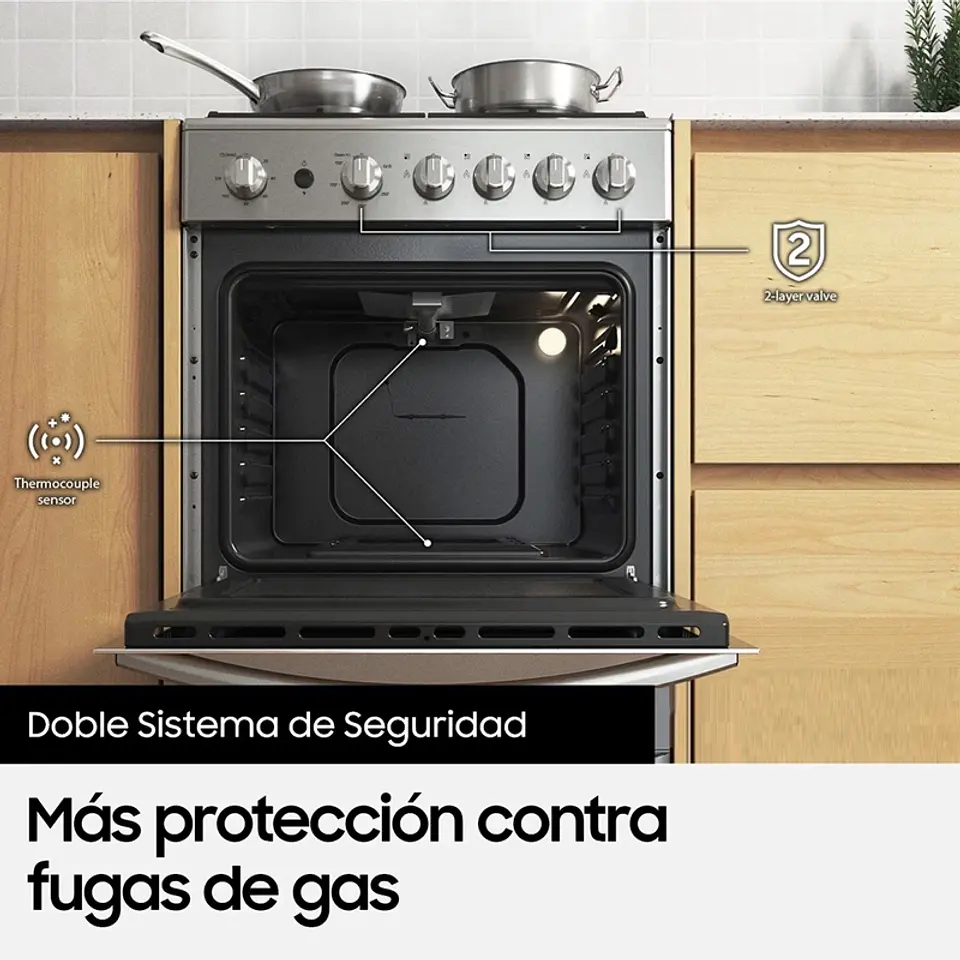 COCINA A GAS SAMSUNG NX24BG57413S 4 PLATOS GRIS 9